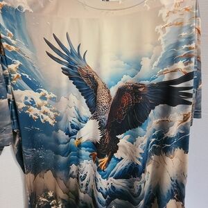THE EAGLE AND KANAGAWA MEN'S SIZE L SHORT-SLEEVE TEE TSUNAMI REMEMBRANCE.